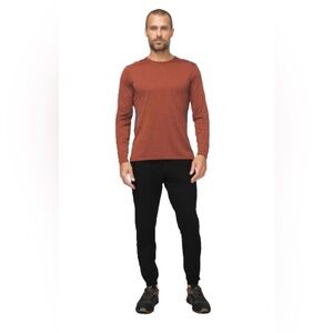 Lululemon Shirt Mens M Fast Free‎ Tech LS Athletic Training Reflective Rust Grey